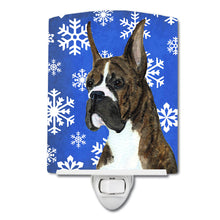 Load image into Gallery viewer, Boxer Winter Snowflakes Holiday Ceramic Night Light SS4646CNL