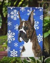 Load image into Gallery viewer, Boxer Winter Snowflakes Holiday Garden Flag – Decorative Outdoor Yard Flag