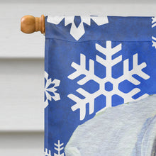 Load image into Gallery viewer, Boxer Winter Snowflakes Holiday Flag Canvas House Size