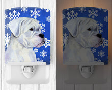Load image into Gallery viewer, Boxer Winter Snowflakes Holiday Ceramic Night Light SS4647CNL