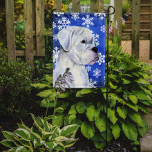 Load image into Gallery viewer, Boxer Winter Snowflakes Holiday Garden Flag – Decorative Outdoor Yard Flag