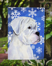 Load image into Gallery viewer, Boxer Winter Snowflakes Holiday Garden Flag – Decorative Outdoor Yard Flag