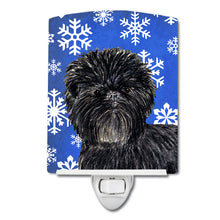 Load image into Gallery viewer, Affenpinscher Winter Snowflakes Holiday Ceramic Night Light SS4649CNL