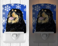 Load image into Gallery viewer, Tibetan Mastiff Winter Snowflakes Holiday Ceramic Night Light SS4650CNL