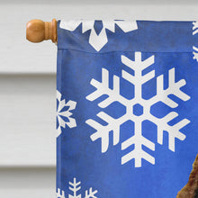 Load image into Gallery viewer, Springer Spaniel Winter Snowflakes Holiday Flag Canvas House Size