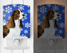 Load image into Gallery viewer, Springer Spaniel Winter Snowflakes Holiday Ceramic Night Light SS4651CNL