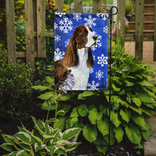 Load image into Gallery viewer, Springer Spaniel Winter Snowflakes Holiday Garden Flag – Decorative Outdoor Yard Flag