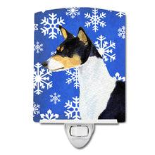 Load image into Gallery viewer, Basenji Winter Snowflakes Holiday Ceramic Night Light SS4652CNL