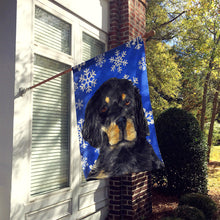 Load image into Gallery viewer, Gordon Setter Winter Snowflakes Holiday Flag Canvas House Size