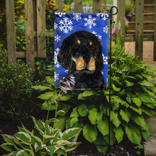 Load image into Gallery viewer, Gordon Setter Winter Snowflakes Holiday Garden Flag – Decorative Outdoor Yard Flag