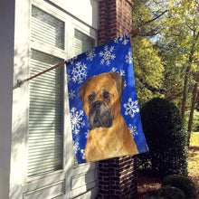 Load image into Gallery viewer, Bullmastiff Winter Snowflakes Holiday Flag Canvas House Size