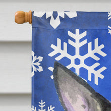 Load image into Gallery viewer, Chihuahua Winter Snowflakes Holiday Flag Canvas House Size