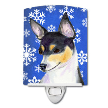 Load image into Gallery viewer, Chihuahua Winter Snowflakes Holiday Ceramic Night Light SS4656CNL