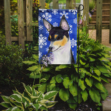Load image into Gallery viewer, Chihuahua Winter Snowflakes Holiday Garden Flag – Decorative Outdoor Yard Flag