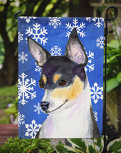 Load image into Gallery viewer, Chihuahua Winter Snowflakes Holiday Garden Flag – Decorative Outdoor Yard Flag
