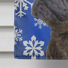 Load image into Gallery viewer, French Bulldog Winter Snowflakes Holiday Flag Canvas House Size