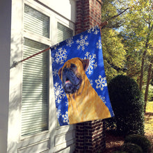 Load image into Gallery viewer, Mastiff Winter Snowflakes Holiday Flag Canvas House Size
