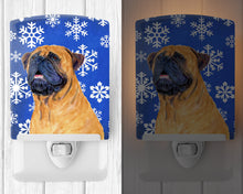 Load image into Gallery viewer, Mastiff Winter Snowflakes Holiday Ceramic Night Light SS4658CNL