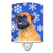 Load image into Gallery viewer, Mastiff Winter Snowflakes Holiday Ceramic Night Light SS4658CNL