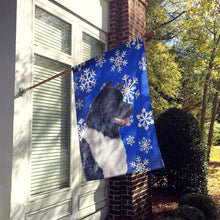 Load image into Gallery viewer, Akita Winter Snowflakes Holiday Flag Canvas House Size