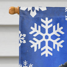 Load image into Gallery viewer, Akita Winter Snowflakes Holiday Flag Canvas House Size