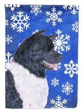 Load image into Gallery viewer, Akita Winter Snowflakes Holiday Garden Flag – Decorative Outdoor Yard Flag
