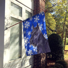 Load image into Gallery viewer, Schnauzer Winter Snowflakes Holiday Flag Canvas House Size