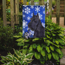 Load image into Gallery viewer, Schnauzer Winter Snowflakes Holiday Garden Flag – Decorative Outdoor Yard Flag