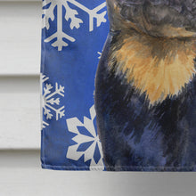 Load image into Gallery viewer, Rottweiler Winter Snowflakes Holiday Flag Canvas House Size