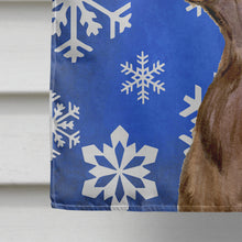 Load image into Gallery viewer, Field Spaniel Winter Snowflakes Holiday Flag Canvas House Size