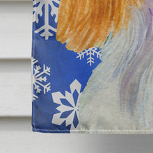 Load image into Gallery viewer, Cavalier Spaniel Winter Snowflakes Holiday Flag Canvas House Size