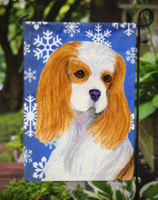 Load image into Gallery viewer, Cavalier Spaniel Winter Snowflakes Holiday Garden Flag – Decorative Outdoor Yard Flag