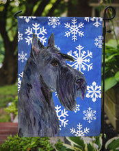 Load image into Gallery viewer, Scottish Terrier Winter Snowflakes Holiday Garden Flag – Decorative Outdoor Yard Flag