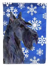 Load image into Gallery viewer, Scottish Terrier Winter Snowflakes Holiday Garden Flag – Decorative Outdoor Yard Flag
