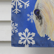 Load image into Gallery viewer, Scottish Terrier Winter Snowflakes Holiday Flag Canvas House Size