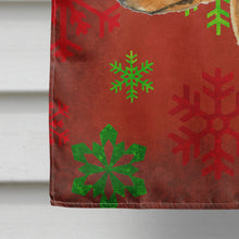 Load image into Gallery viewer, Min Pin Red and Green Snowflakes Holiday Christmas Flag Canvas House Size