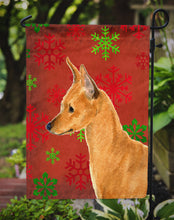 Load image into Gallery viewer, Min Pin Red and Green Snowflakes Holiday Christmas Garden Flag – Decorative Outdoor Yard Flag
