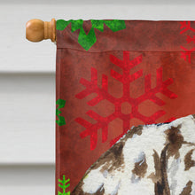 Load image into Gallery viewer, Dalmatian Red and Green Snowflakes Holiday Christmas Flag Canvas House Size