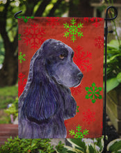 Load image into Gallery viewer, Cocker Spaniel Red Green Snowflakes Christmas Garden Flag – Decorative Outdoor Yard Flag