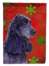 Load image into Gallery viewer, Cocker Spaniel Red Green Snowflakes Christmas Garden Flag – Decorative Outdoor Yard Flag