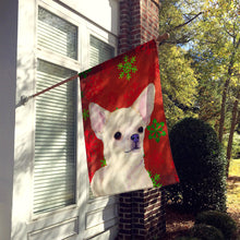 Load image into Gallery viewer, Chihuahua Red and Green Snowflakes Holiday Christmas Flag Canvas House Size