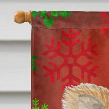 Load image into Gallery viewer, Chihuahua Red and Green Snowflakes Holiday Christmas Flag Canvas House Size