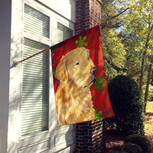 Load image into Gallery viewer, Golden Retriever Red Green Snowflakes Holiday Christmas Flag Canvas House Size