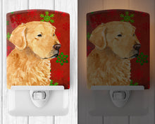 Load image into Gallery viewer, Golden Retriever Red Green Snowflake Holiday Christmas Ceramic Night Light SS4683CNL