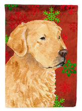 Load image into Gallery viewer, Golden Retriever Red Green Snowflake Holiday Christmas Garden Flag – Decorative Outdoor Yard Flag