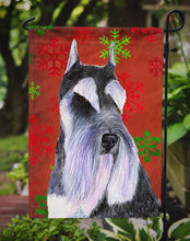 Load image into Gallery viewer, Schnauzer Red and Green Snowflakes Holiday Christmas Garden Flag – Decorative Outdoor Yard Flag