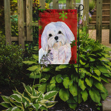 Load image into Gallery viewer, Maltese Red and Green Snowflakes Holiday Christmas Garden Flag – Decorative Outdoor Yard Flag