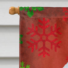 Load image into Gallery viewer, Bedlington Terrier Red Snowflakes Holiday Christmas Flag Canvas House Size