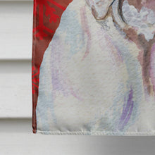 Load image into Gallery viewer, Bulldog English Red Green Snowflakes Holiday Christmas Flag Canvas House Size