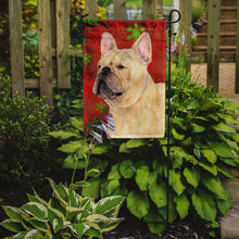 Load image into Gallery viewer, French Bulldog Red and Green Snowflakes Holiday Christmas Garden Flag – Decorative Outdoor Yard Flag